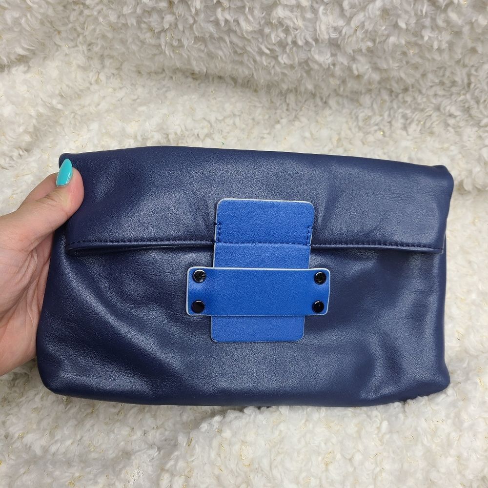 Cole Haan x Maria Sharapova Two Tone Blue Clutch NWT
